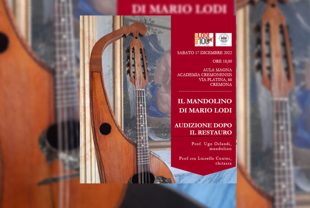 CREMONA - 17 dicembre 2022 - ore 18.00
AULA MAGNA ACADEMIA CREMONENSIS
Via Platina, 66