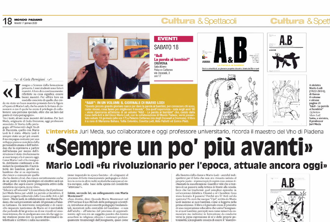 Sempre un po’ più avanti – Mario Lodi “fu rivoluzionario per l’epoca, attuale ancora oggi”