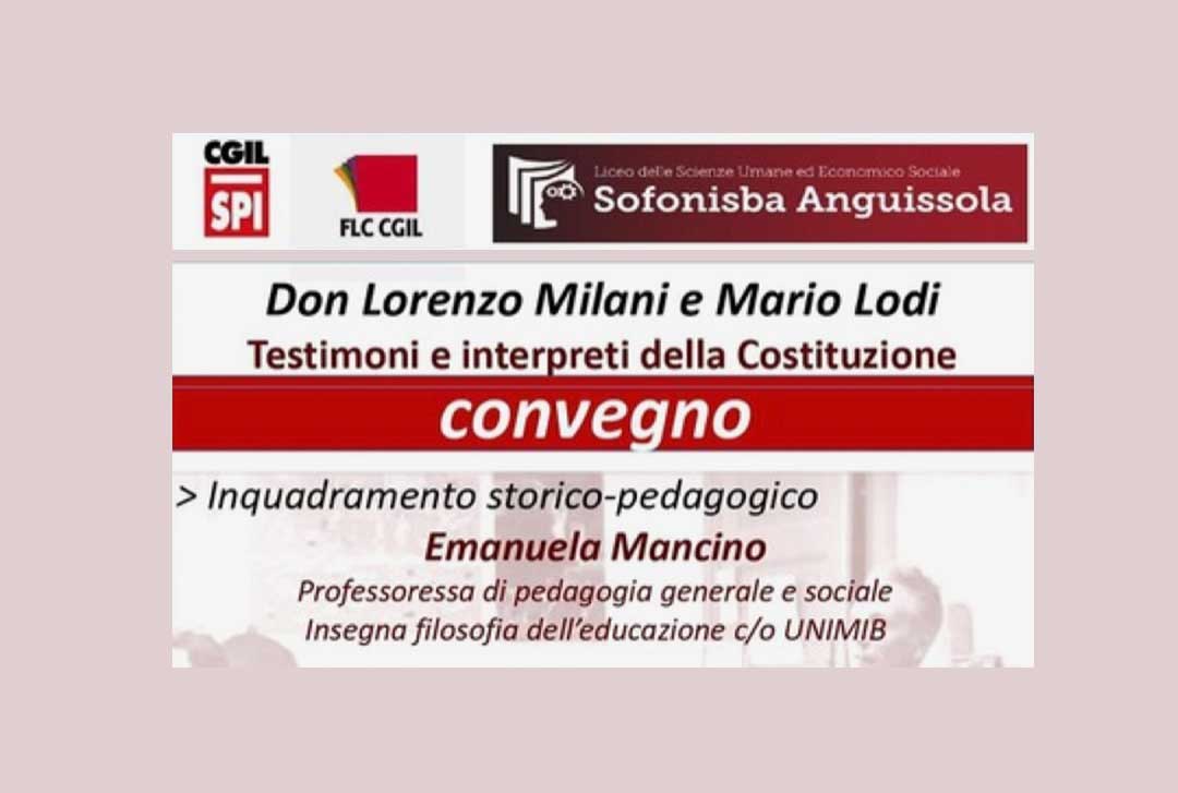 Don Lorenzo Milani e Mario Lodi Testimoni e interpreti della Costituzione