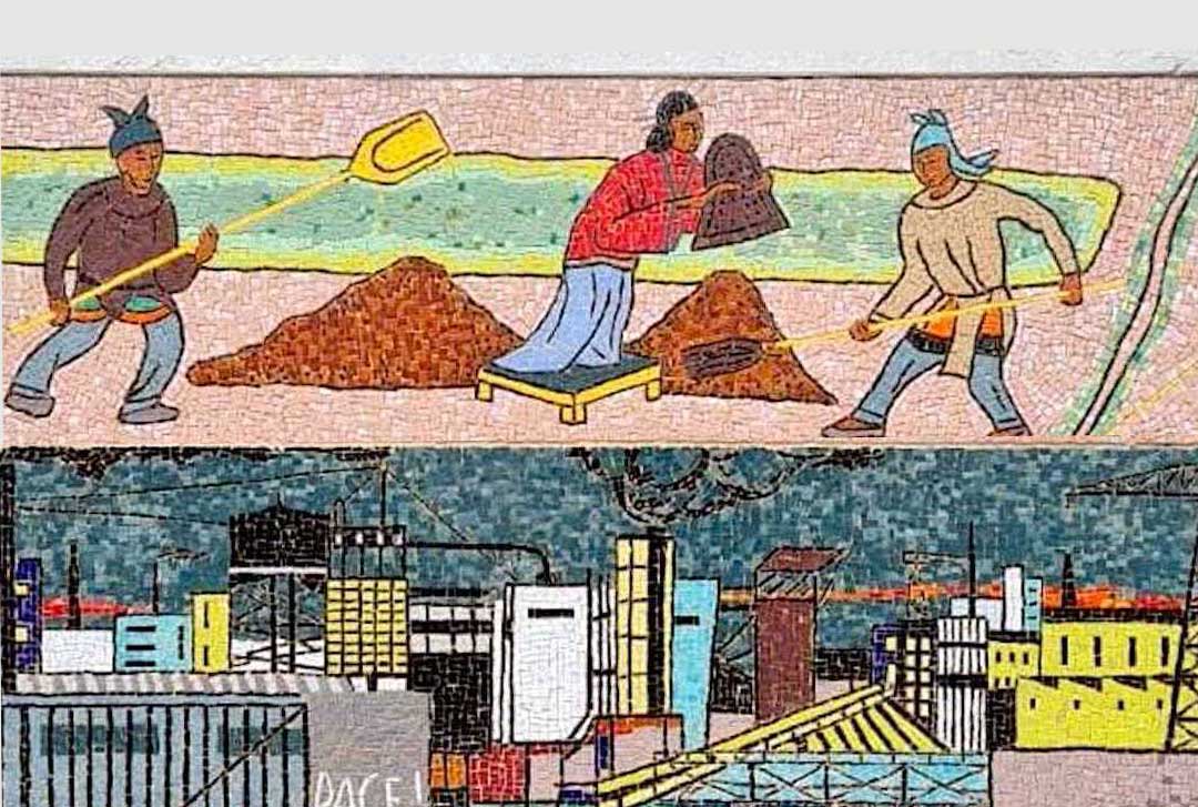 Nuova collocazione del mosaico